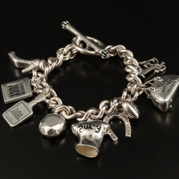 NEW Y2K Juicy Couture STERLING SILVER Charm Bracelet RARE HTF 925 NEW WITH BOX - Picture 3 of 8